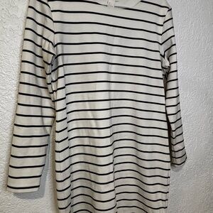 H&M Black and White Striped Midi Dress